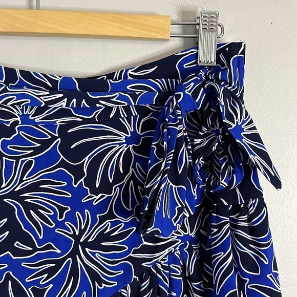 MICHAEL Michael Kors Blue Floral Ruffled Skirt Size M - Picture 4 of 13